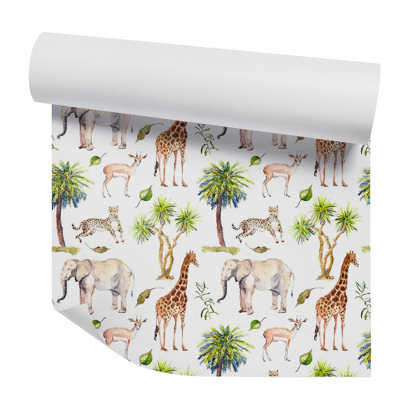 Tapeta Afrykańskie zwierzęta palmy