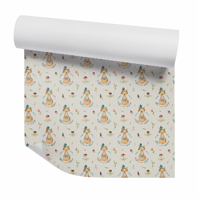 Tapeta Lis wśród liści w lesie