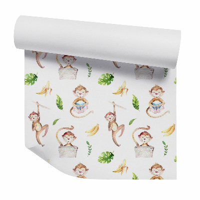Tapeta Małpka banany monstera