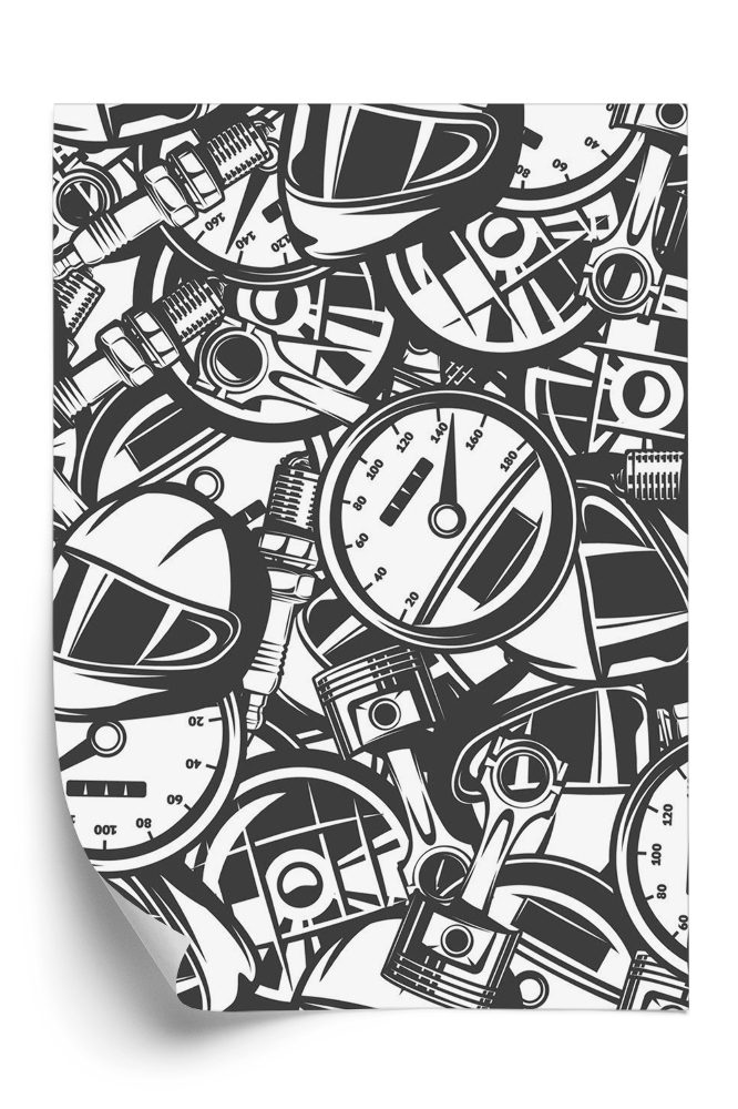 Tapeta Wzór z samochodowych części