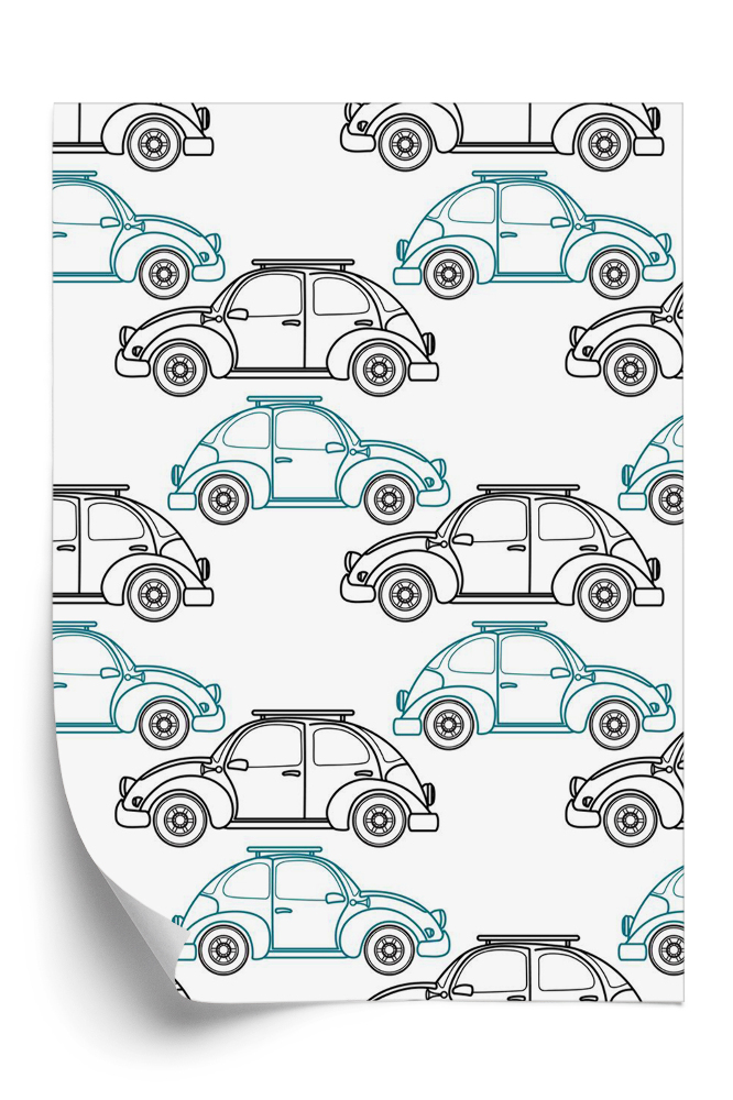 Tapeta Retro samochody z kreskówki