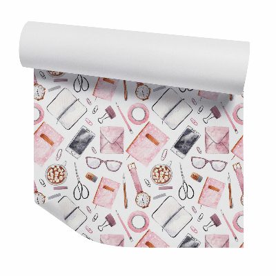 Okleina ścienna Różowe przybory szkolne