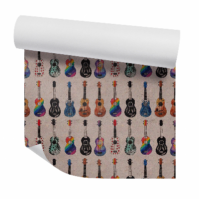 Okleina ścienna Abstrakcyjne ozdobne gitary