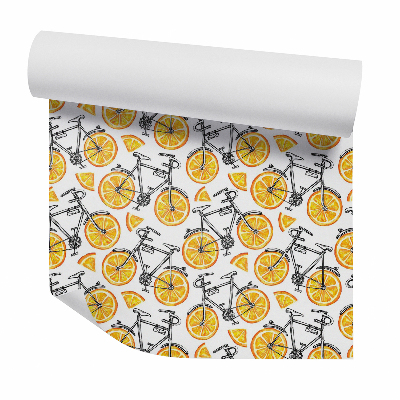 Okleina ścienna Rowery na kołach z plastrów pomarańczy