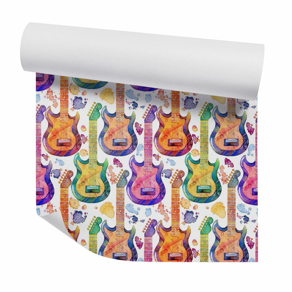 Okleina ścienna Kolorowe gitary akwarele