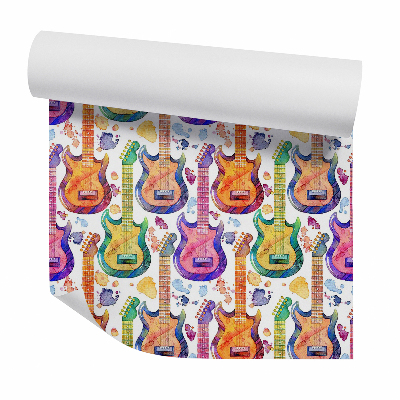 Okleina ścienna Kolorowe gitary akwarele