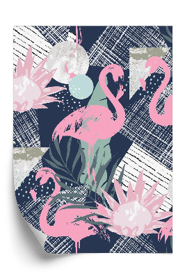 Tapeta Retro wzór tropikalny las flaming