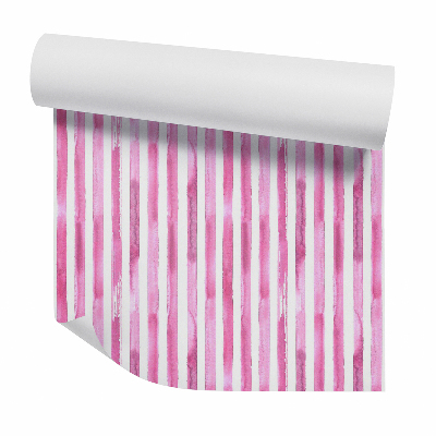 Okleina ścienna Różowe pionowe pasy akwarela
