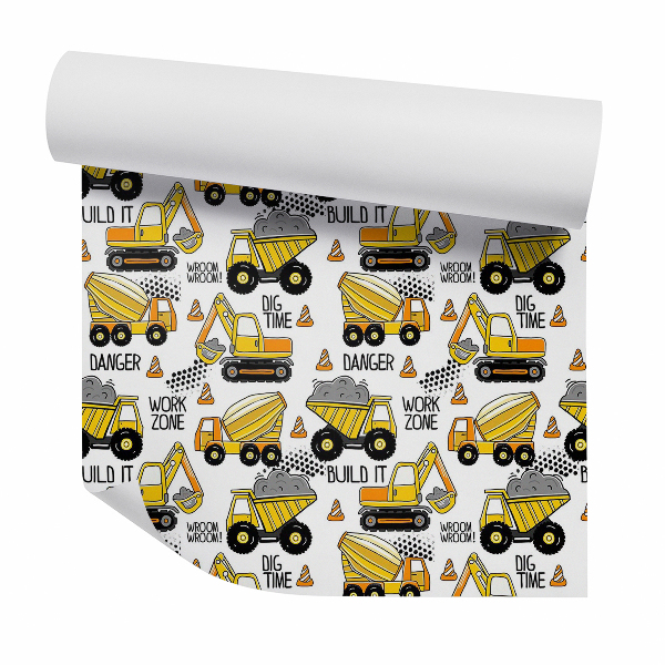 Okleina samoprzylepna na ścianę Ciężkie maszyny prace budowlane