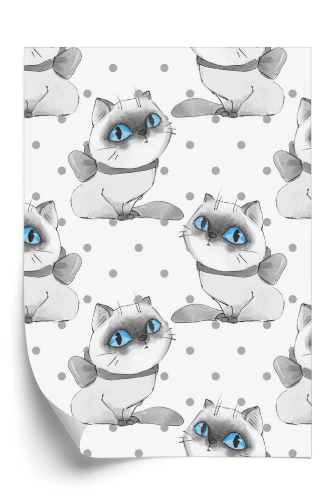 Tapeta Słodki rysunkowy kotek