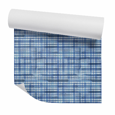 Okleina ścienna Niebieska dekoracyjna krata plamy