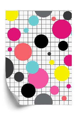 Tapeta Abstrakcyjne koła geometryczny na kratce