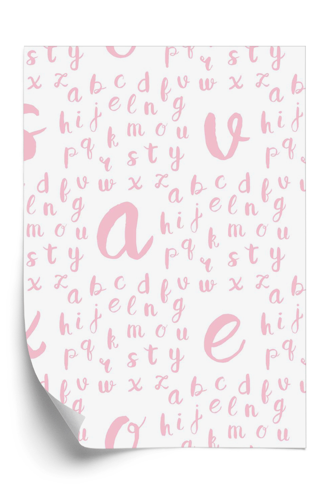 Tapeta Jasnoróżowe litery alfabetu