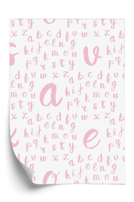 Tapeta Jasnoróżowe litery alfabetu