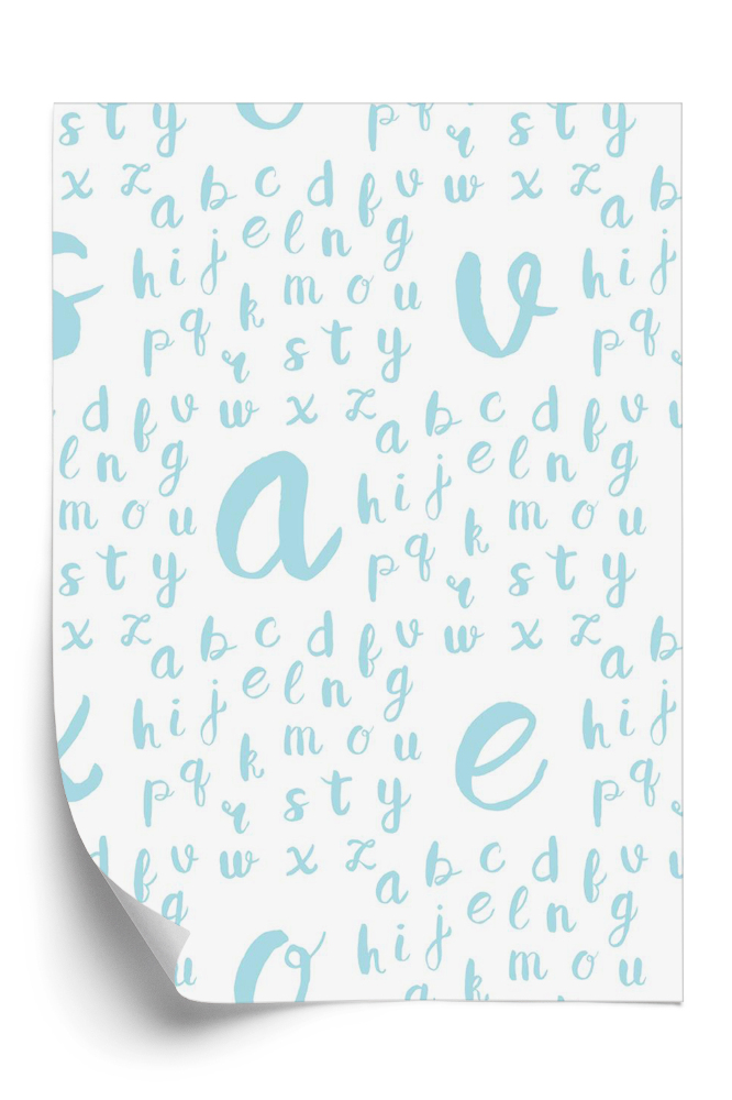 Tapeta Wzór niebieski liter