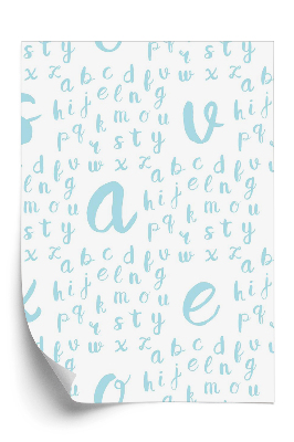 Tapeta Wzór niebieski liter