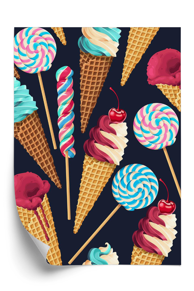 Tapeta Lody i lizaki