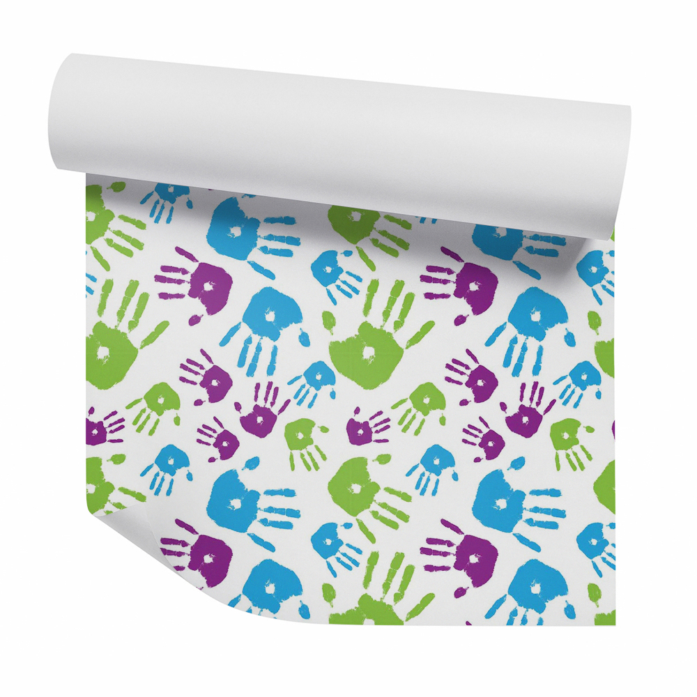 Tapeta Kolorowe odbicia dłoni z farb