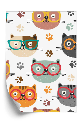 Tapeta Śliczne twarze kotków w okularach