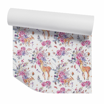 Okleina ścienna Sarny wśród bukietów kwiatów