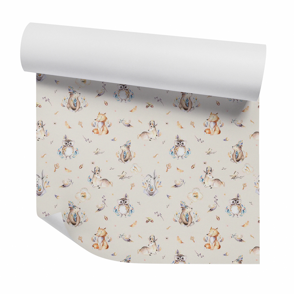 Okleina ścienna Zwierzęta leśne w indiańskim stylu