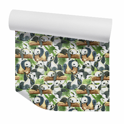 Okleina ścienna Śpiące pandy na bambusach