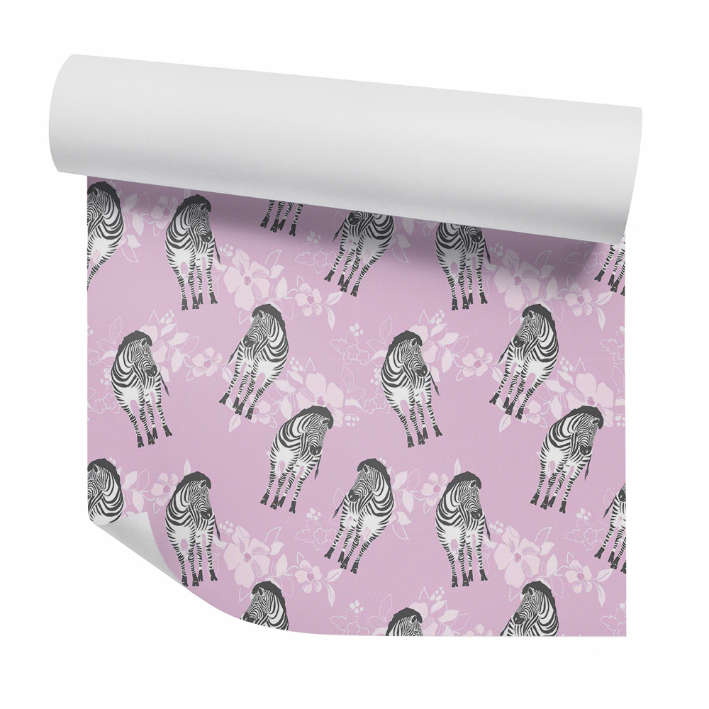 Okleina ścienna Zebry na kwiatach