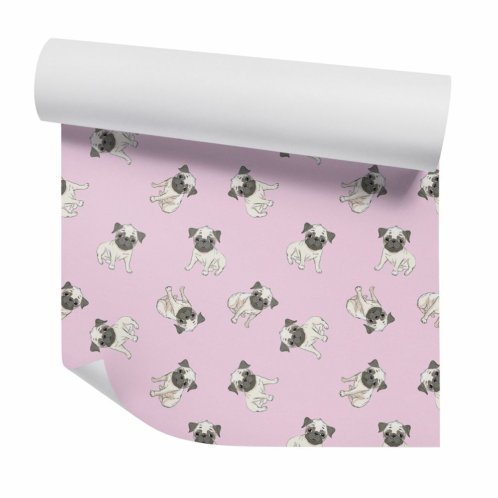 Okleina ścienna Rysunkowe mopsy