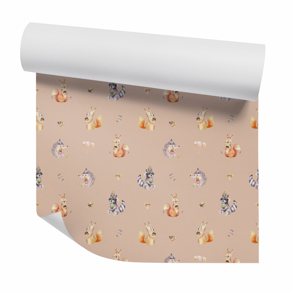 Okleina ścienna Leśne młode zwierzęta w piórach