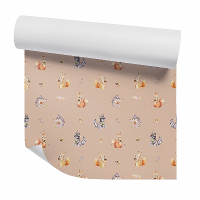 Okleina ścienna Leśne młode zwierzęta w piórach