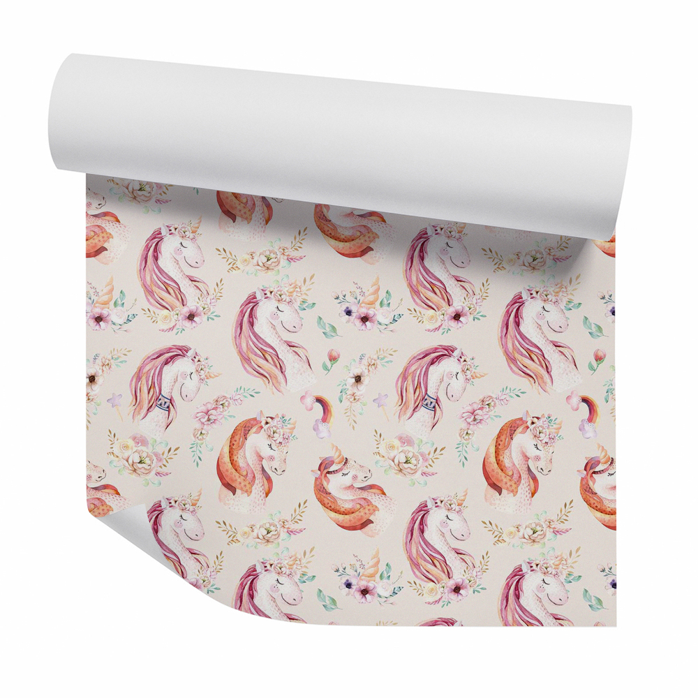 Okleina ścienna Dekoracyjne jednorożce jasne tło