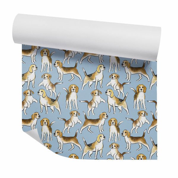 Okleina ścienna Rozbrykane pieskie jasne tło