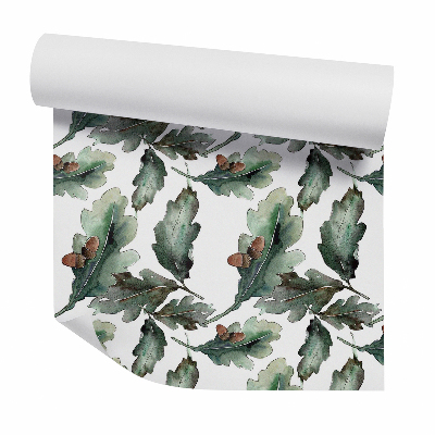 Okleina ścienna Ciemne liście żołądź