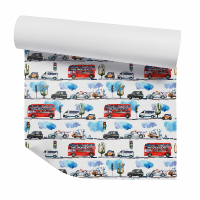 Okleina samoprzylepna na ścianę Samochodowy korek stworki