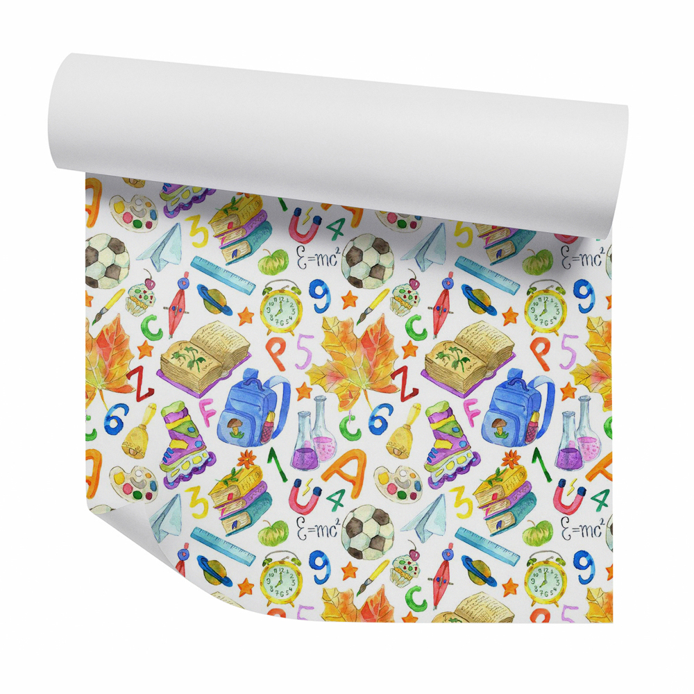 Okleina samoprzylepna na ścianę Szkolny czas kolorowe rprzedmioty