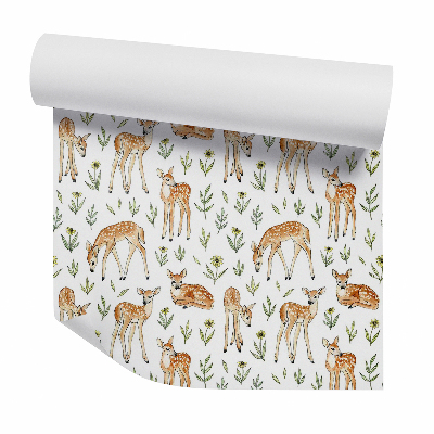 Okleina samoprzylepna na ścianę Młoda sarenka wśród roślin