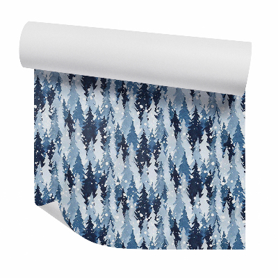 Okleina samoprzylepna na ścianę Śnieżny las zimowy wieczór