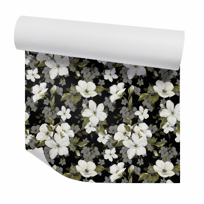 Okleina samoprzylepna na ścianę Kwiaty białe gęsty wzór