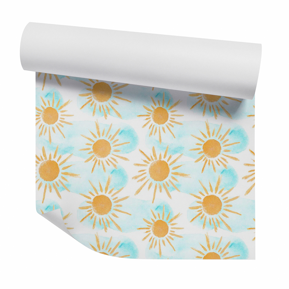 Okleina samoprzylepna na ścianę Pastelowe rysunek słońce i chmury