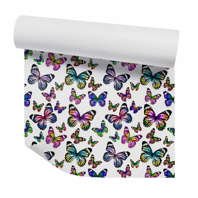 Okleina samoprzylepna na ścianę Motyle kolorwe na białym tle