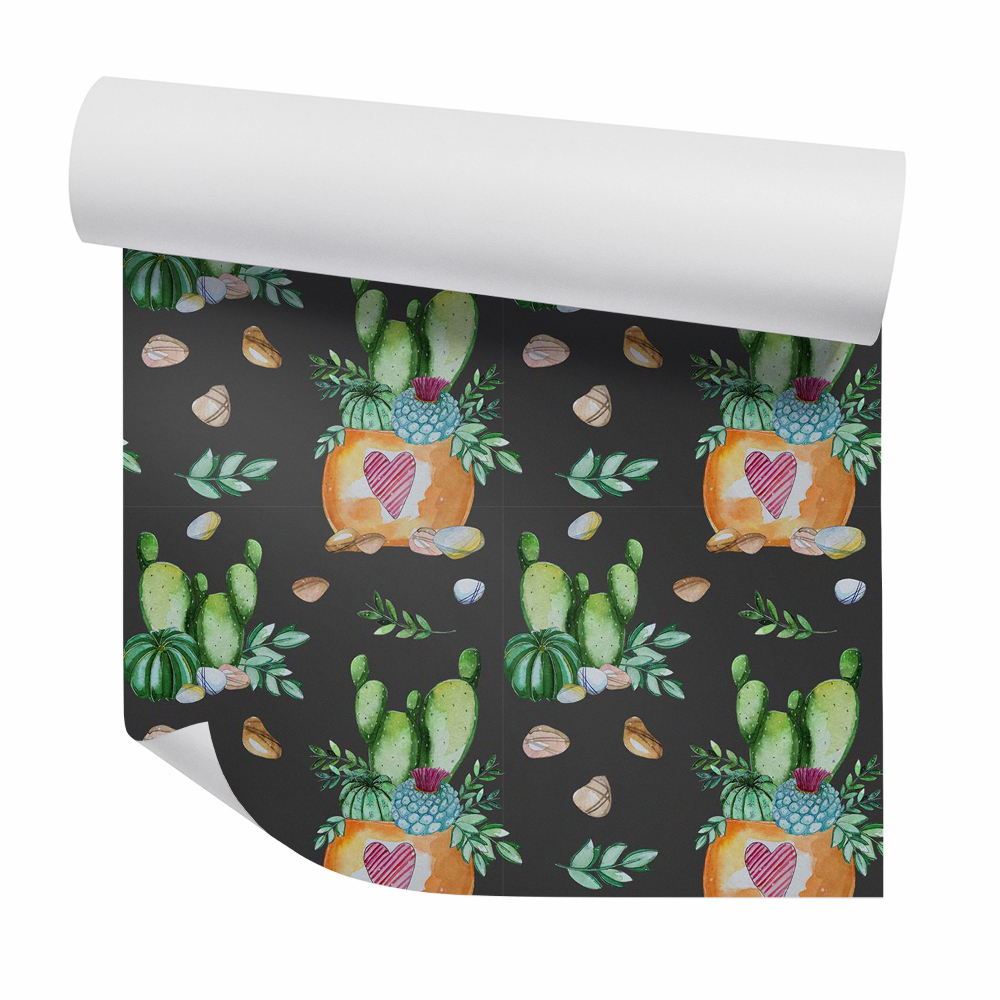 Okleina samoprzylepna na ścianę Kaktusy duże w kolorowych doniczkach