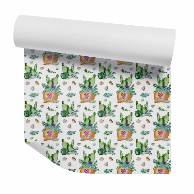 Okleina samoprzylepna na ścianę Kaktusy małe w kolorowych doniczkach