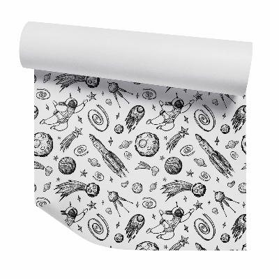 Okleina samoprzylepna na ścianę Astronauta w kosmosie planety jasne tło