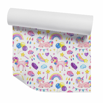 Okleina samoprzylepna na ścianę Tęczowa kraina jednorożców