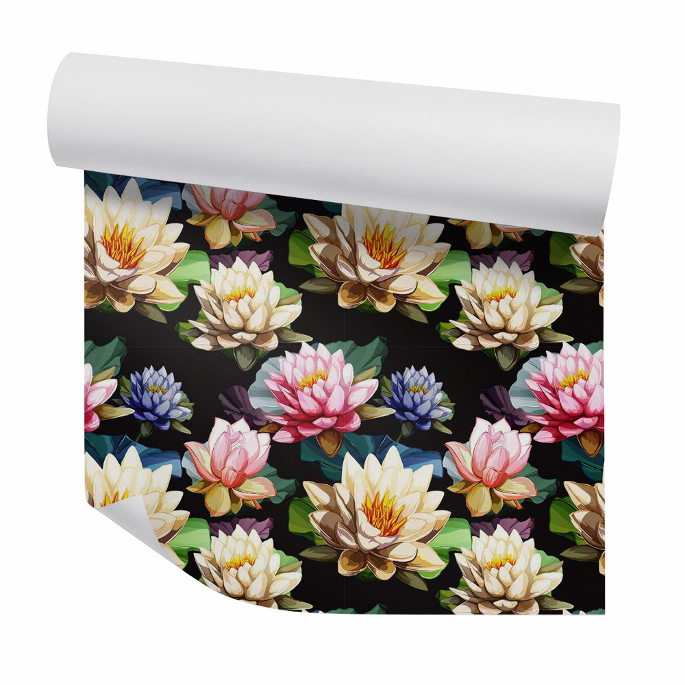 Okleina samoprzylepna na ścianę Kwiat Lotosu rysunek realistyczny