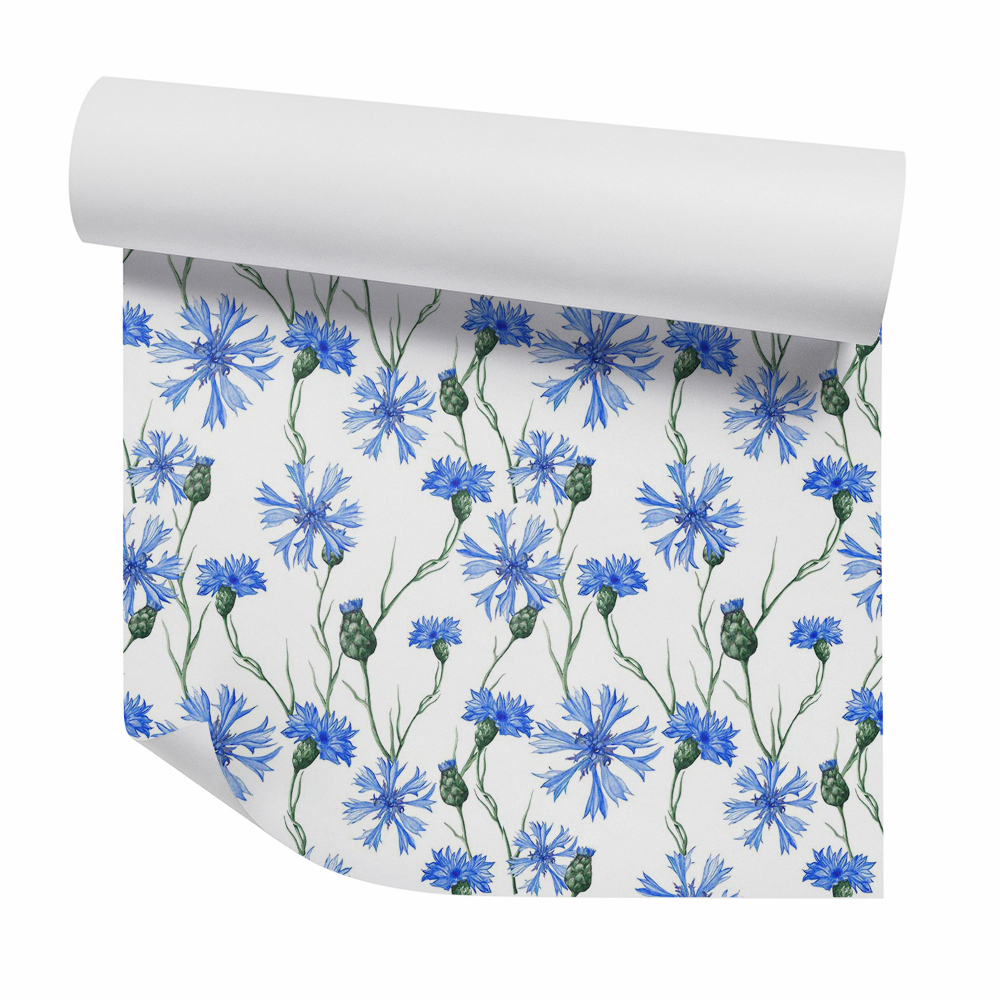 Okleina samoprzylepna na ścianę Kwiaty niebieskie dekoracyjne