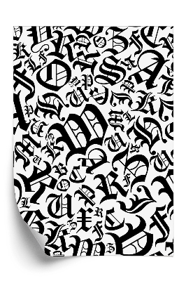 Tapeta Alfabet wzór w stylu gotyckiej czcionki