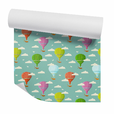 Tapeta Kolorowe balony wśród chmur