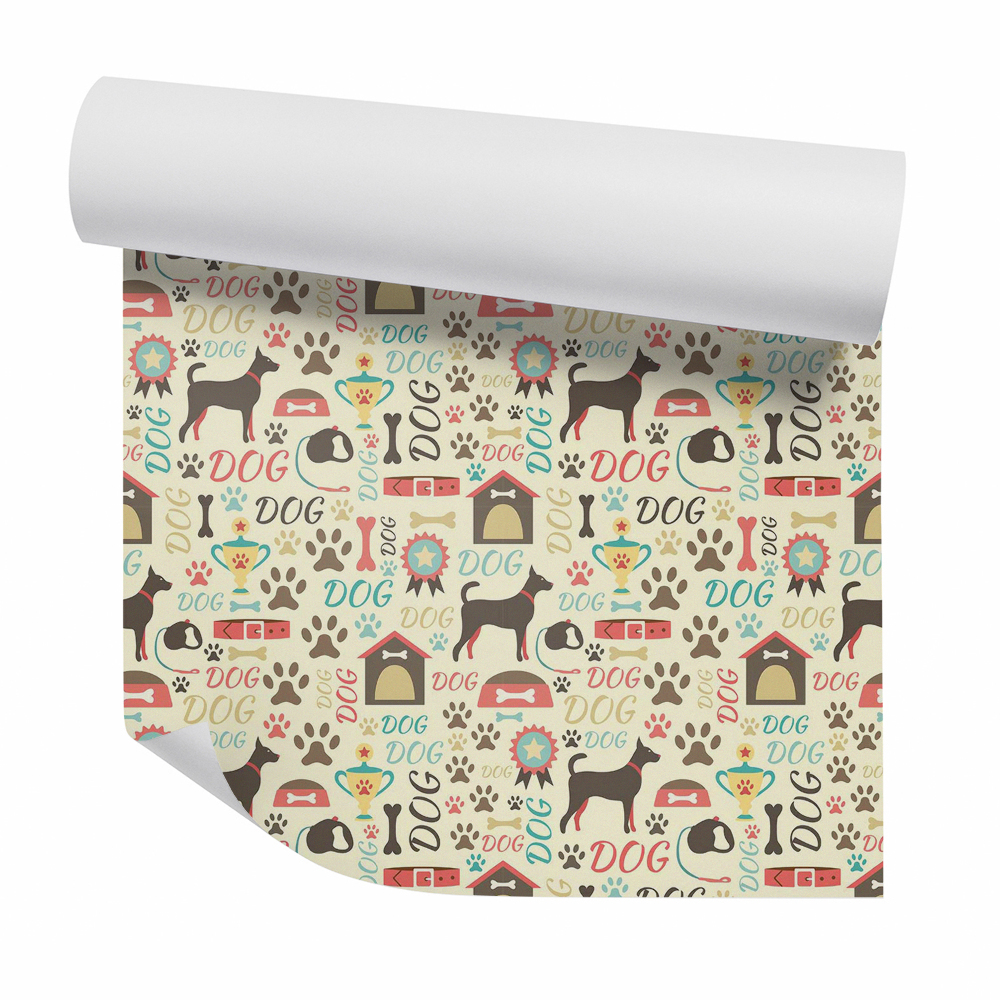 Tapeta Abstrakcja pies buda kości smycz