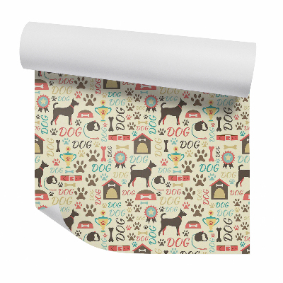 Tapeta Abstrakcja pies buda kości smycz